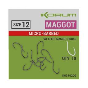 Korum XPERT MAGGOT BARBED HOOKS SIZE 12-16 (szakállas)