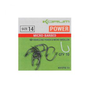 Korum XPERT POWER MICRO BARBED HOOKS SIZE 6-16 (szakállas)
